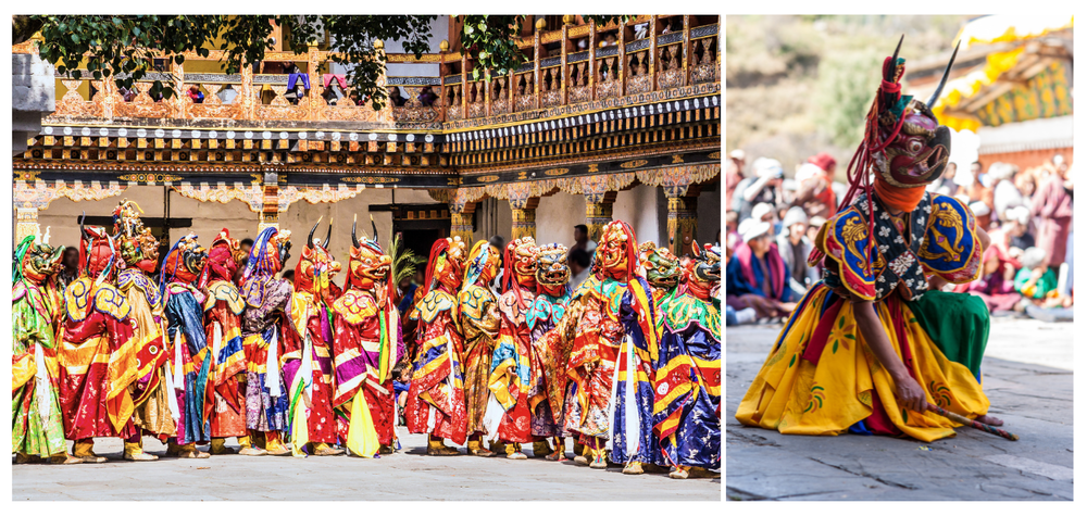 Festival traditionnel (Tshechu) au Bhoutan