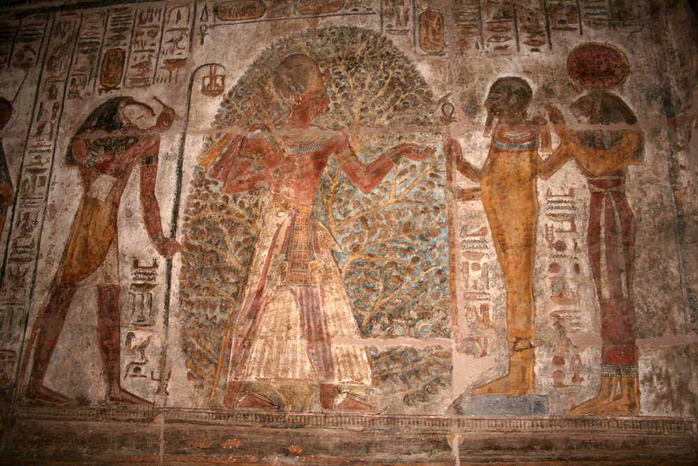 Fresque à l'intérieur du temple d’Amada en Egypte