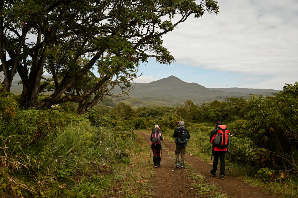 groupe de randonneurs au Kenya
