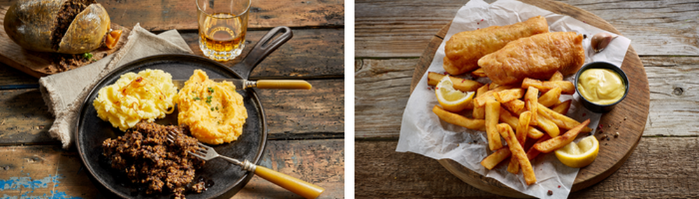 Haggis © exclusive-design - Fish and chips © Mara Zemgaliete