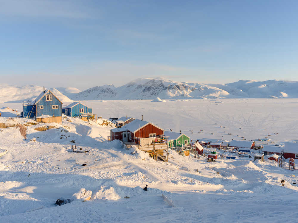 Inuit village Kullorsuaq , Melville Bay, in the far north of West Greenland