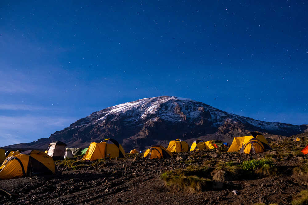 Le Barafu Camp sur l'ascension du Kilimandjaro en Tanzanie