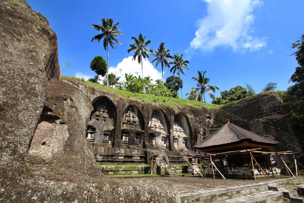 Le mausolée historique de Gunung Kawi à Bali en Indonésie