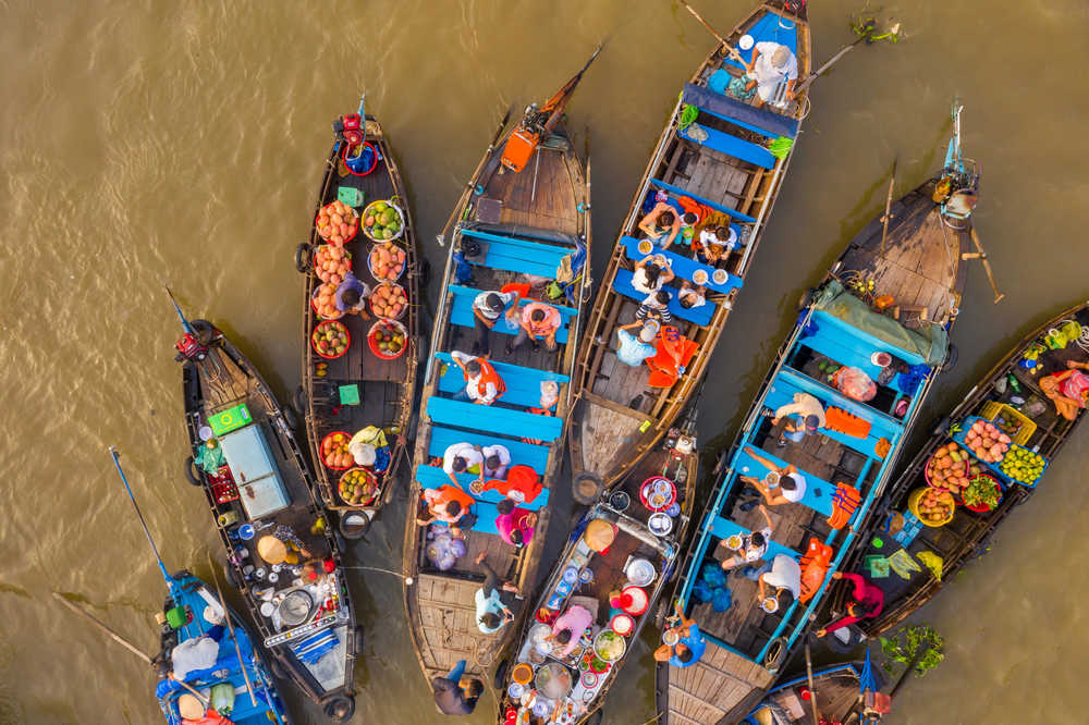 Les bateaux du marché flottant de Cai Rang