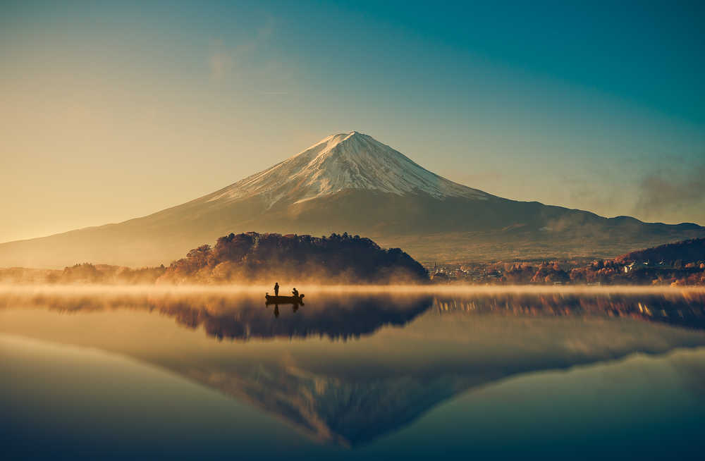 Lever de soleil sur le mont Fuji au Japon