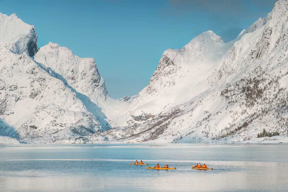Norvège kayak fjords hiver