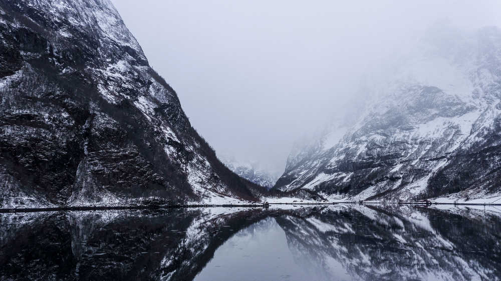 Norvège Nærøyfjord hiver