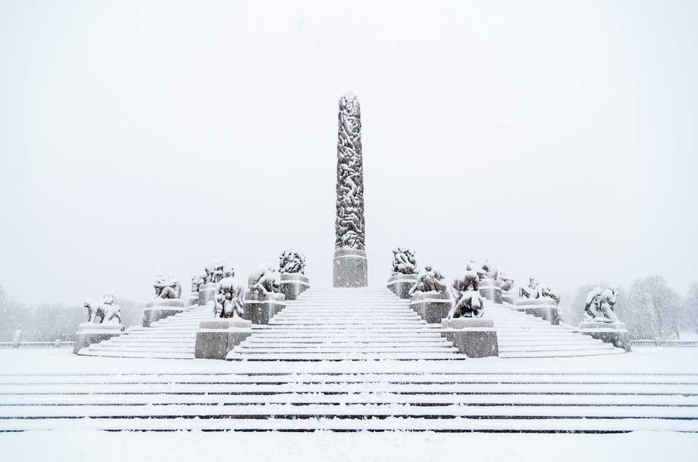 Oslo parc Vigeland hiver