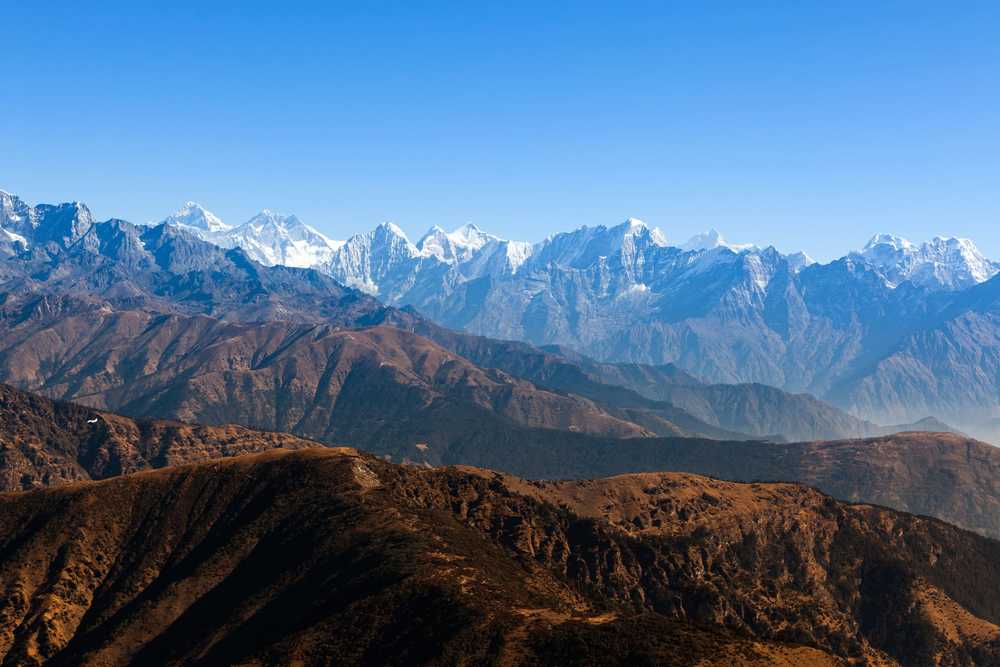 Paysage de la chaine de l'Himalaya au Népal