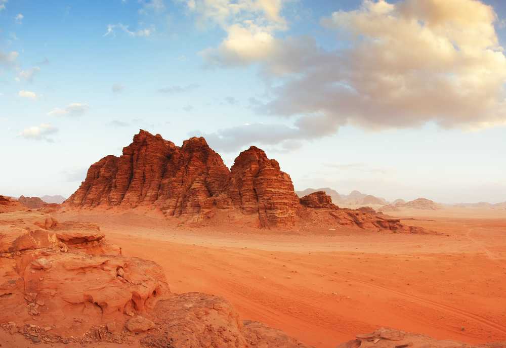 Paysage du désert de Wadi Rum en Jordanie