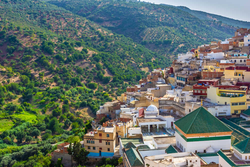 paysage du village sacré de Moulay Idriss, Maroc