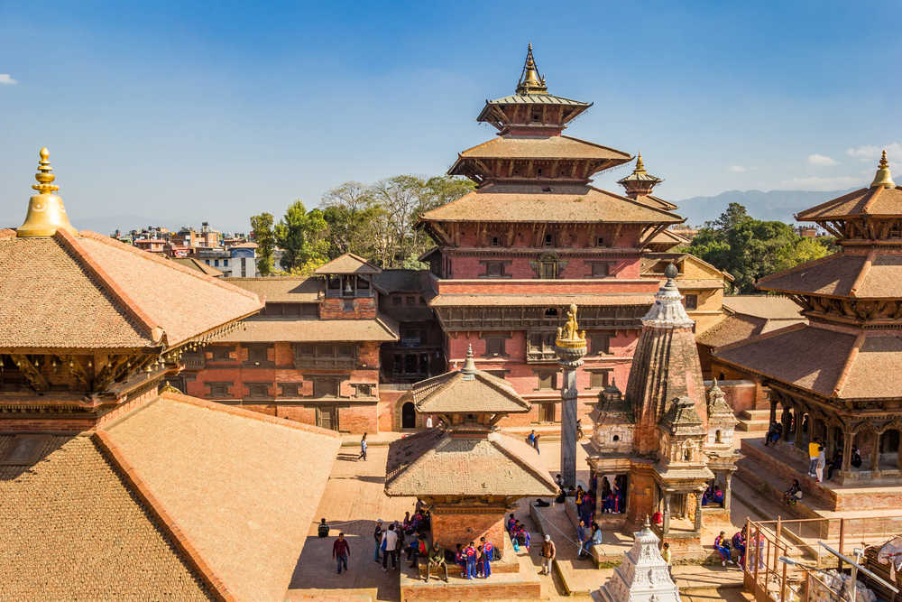 Place du Darbâr, rassemblant des temples hindous à Katmandou au Népal
