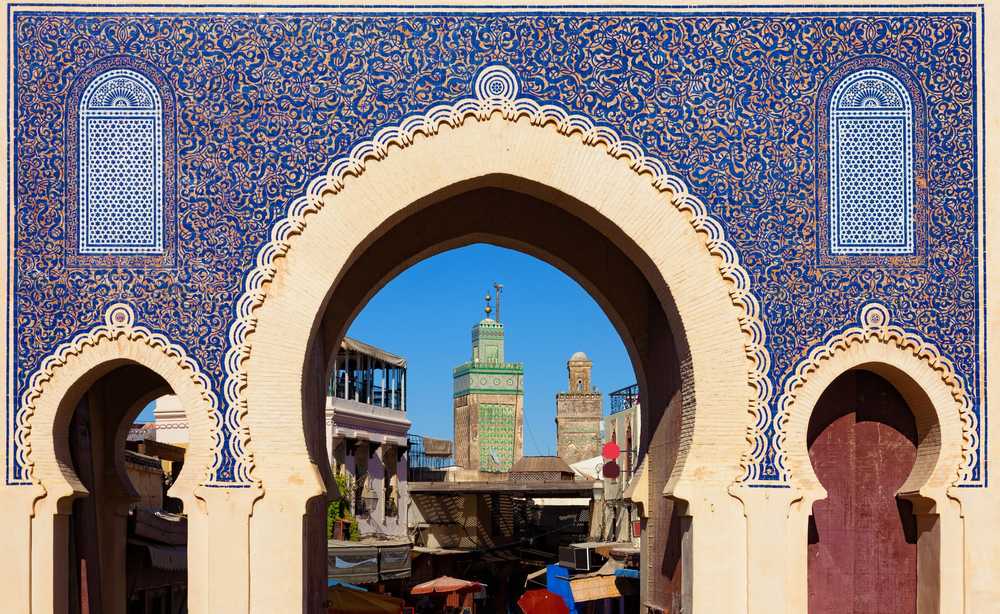 Porte Bab Boujloud de l'ancienne Medina de Fès, Maroc
