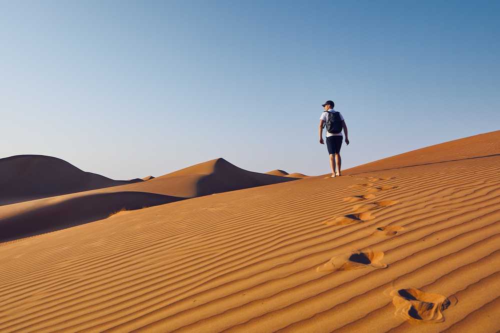 Promenade au cœur du désert des Wahiba, Oman