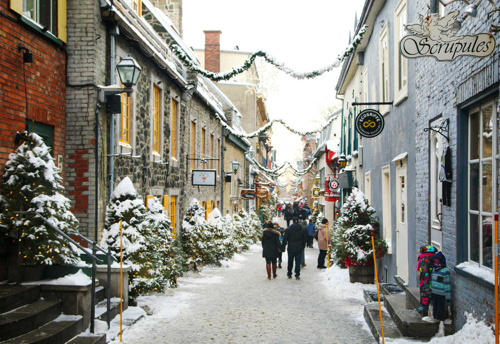 Québec rue du Petit-Champlain hiver