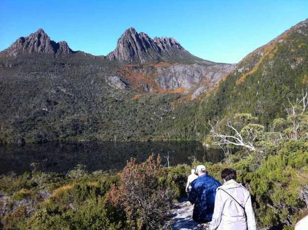 randonneurs à Cradle Mountain-Lake St Clair National Park en Tasmanie, Australie