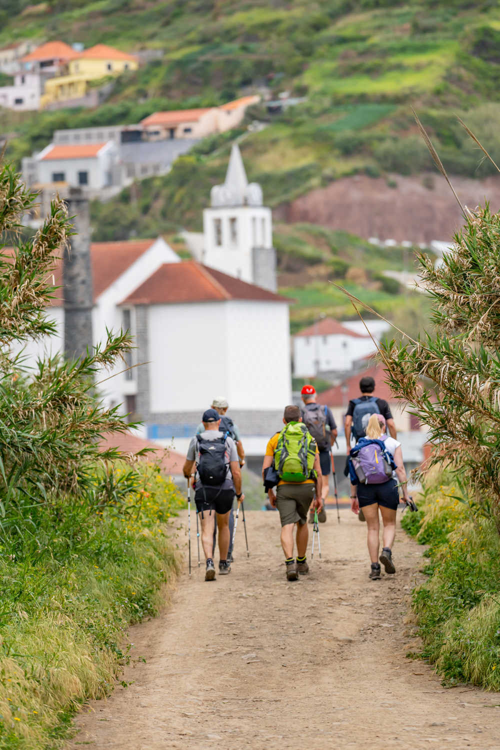 Randonneurs avec leur guide pendant une randonnée direction Machico à Madère