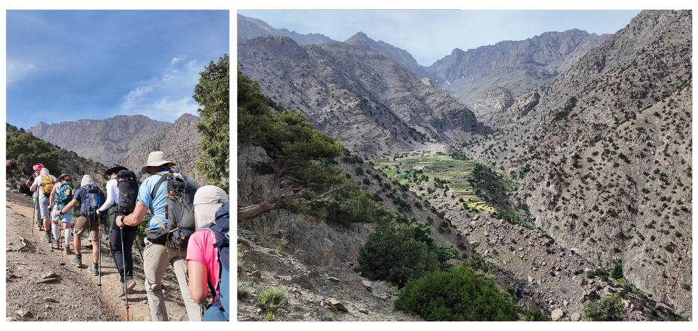 Randonneurs durant l'ascension du Toubkal au Maroc