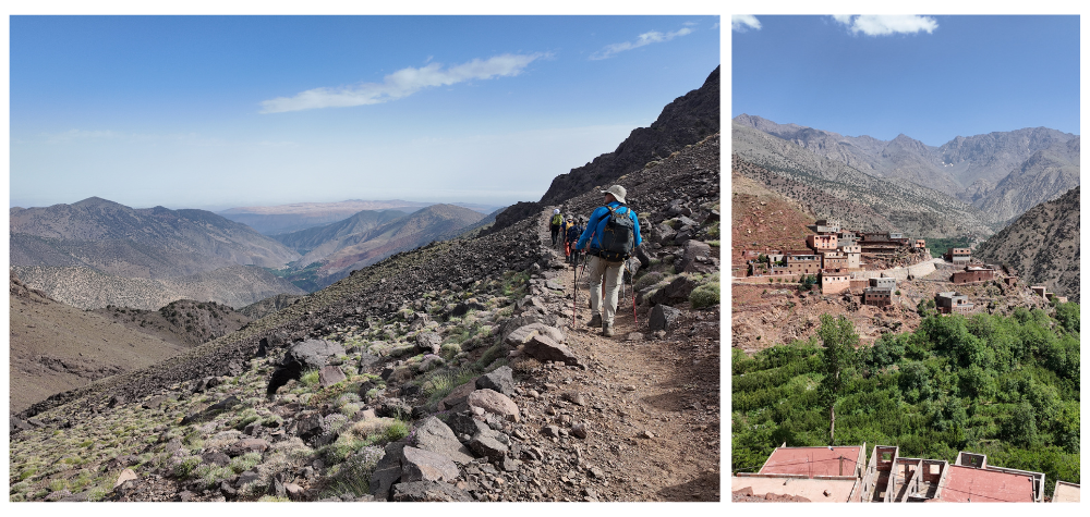 Randonneurs durant l'ascension du Toubkal au Maroc