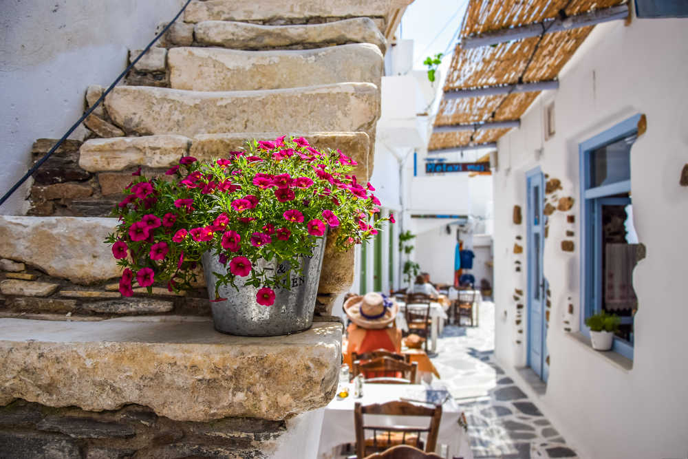 Rue ville à Naxos, Grèce