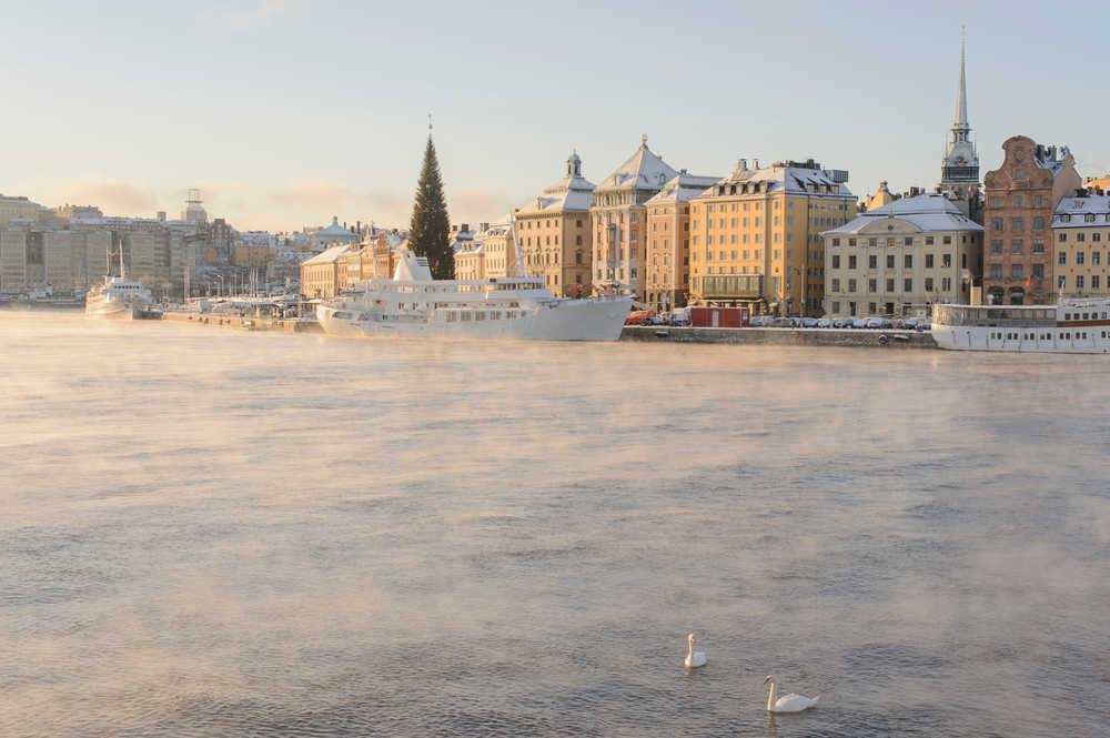 Stockholm en Suède sous la neige