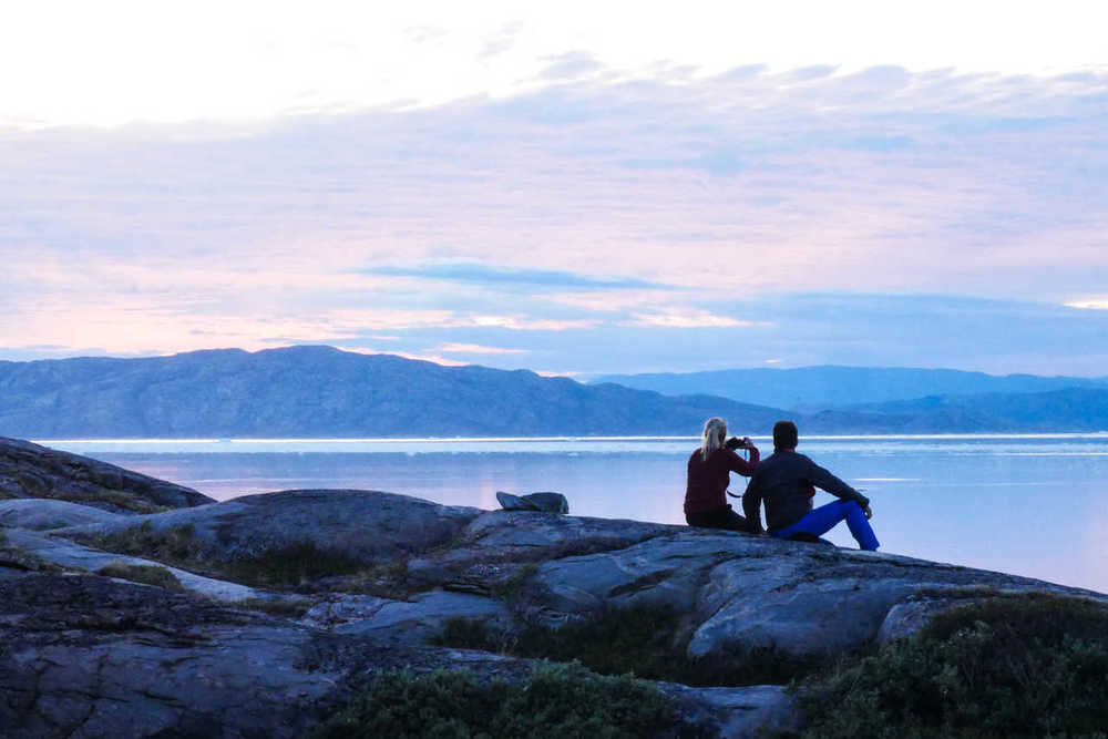 Sur la côte Ouest du Groenland le soir