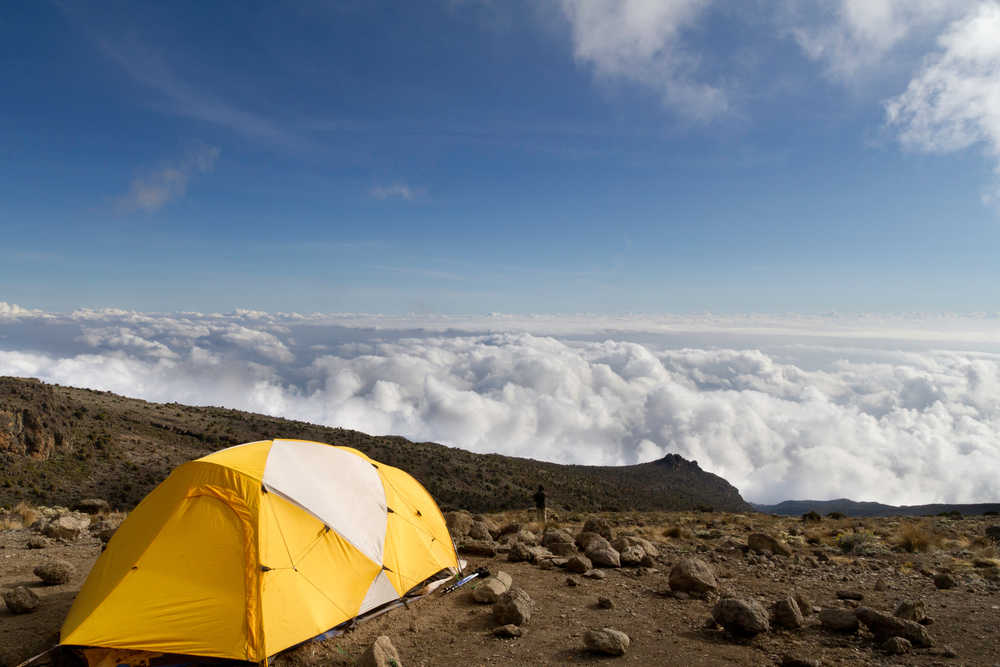 Tente dans l'ascension du Kilimandjaro en Tanzanie