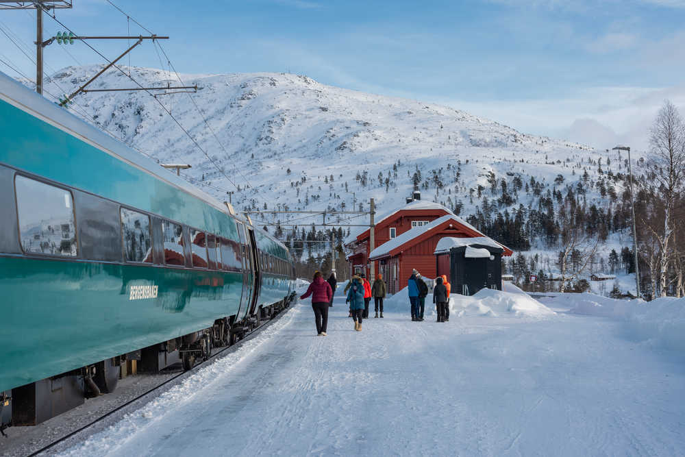 Train Oslo line hiver
