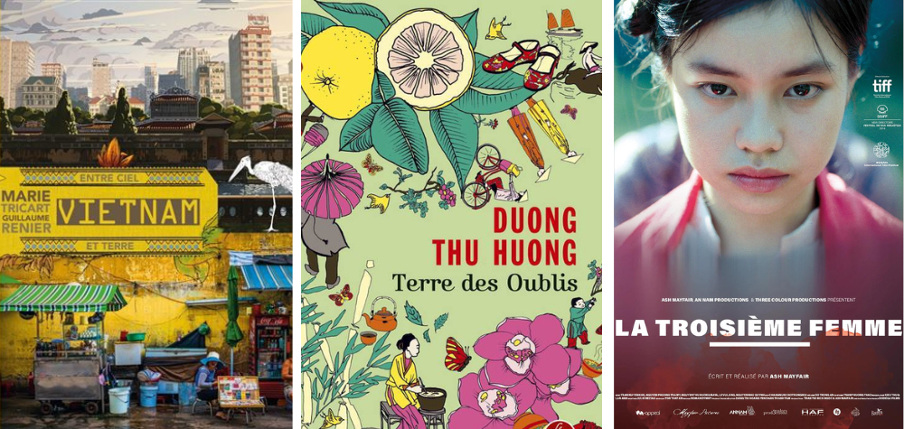 Triptyque des livres sur le thème du Vietnam