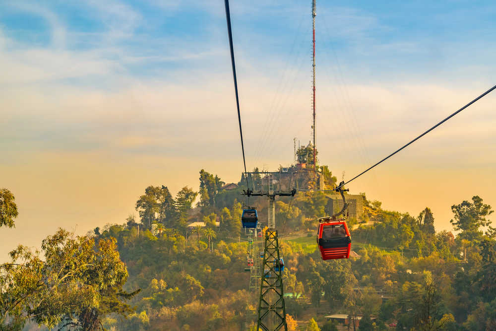 Vue de la colline San Cristobal à Santiago