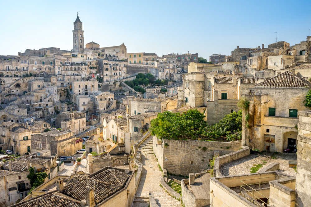 Vue de la vielle ville de de Matera, Basilicate, Italie