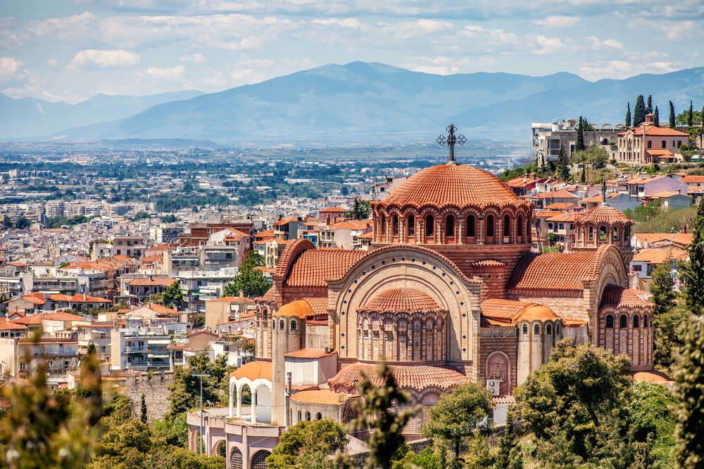 Vue panoramique de la ville et la cathédral de Thessalonique, Grèce
