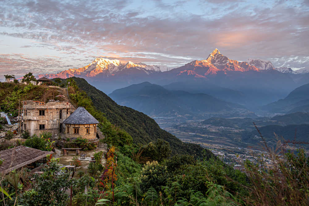Vue sur la vallée de Pokhara, Népal