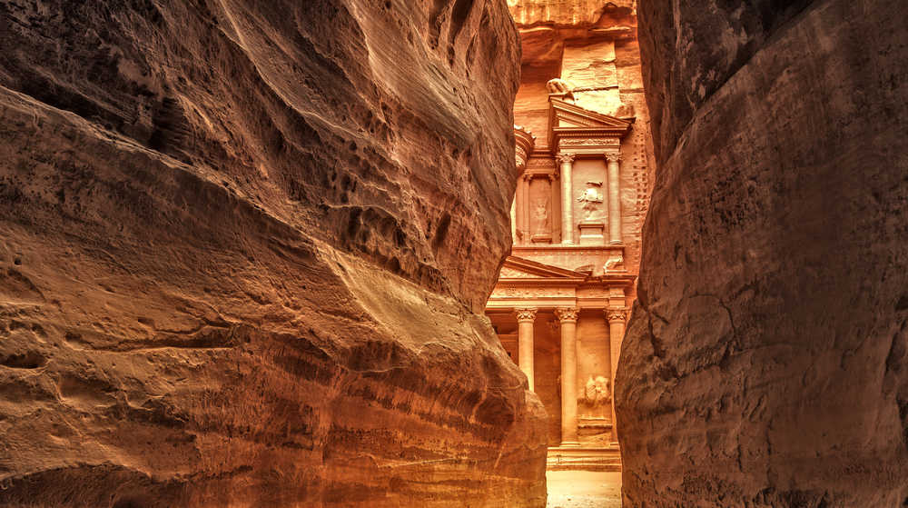 Vue sur le Trésor de Petra en Jordanie
