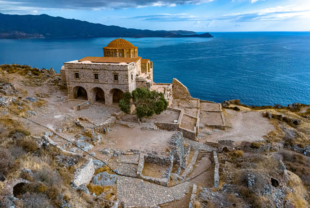 Vue sur Monemvasia un village en Grèce