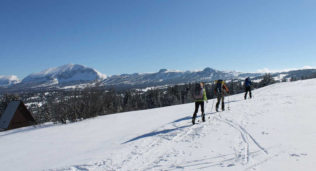 En ski dans le Vercors l'hiver