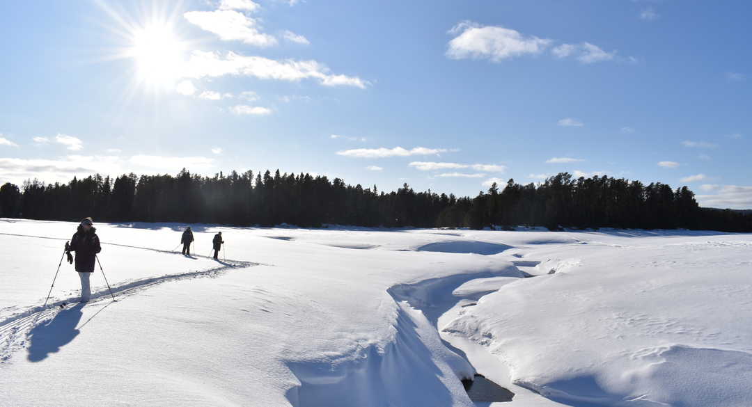En ski de fond sur le lac gelé Taureau en Mauricie, Québec - © Wilhelm Thibault En ski de fond sur le lac gelé Taureau en Mauricie, Québec