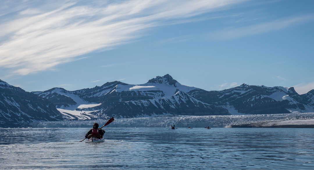 Kayak de mer en Arctique en été, Svalbard