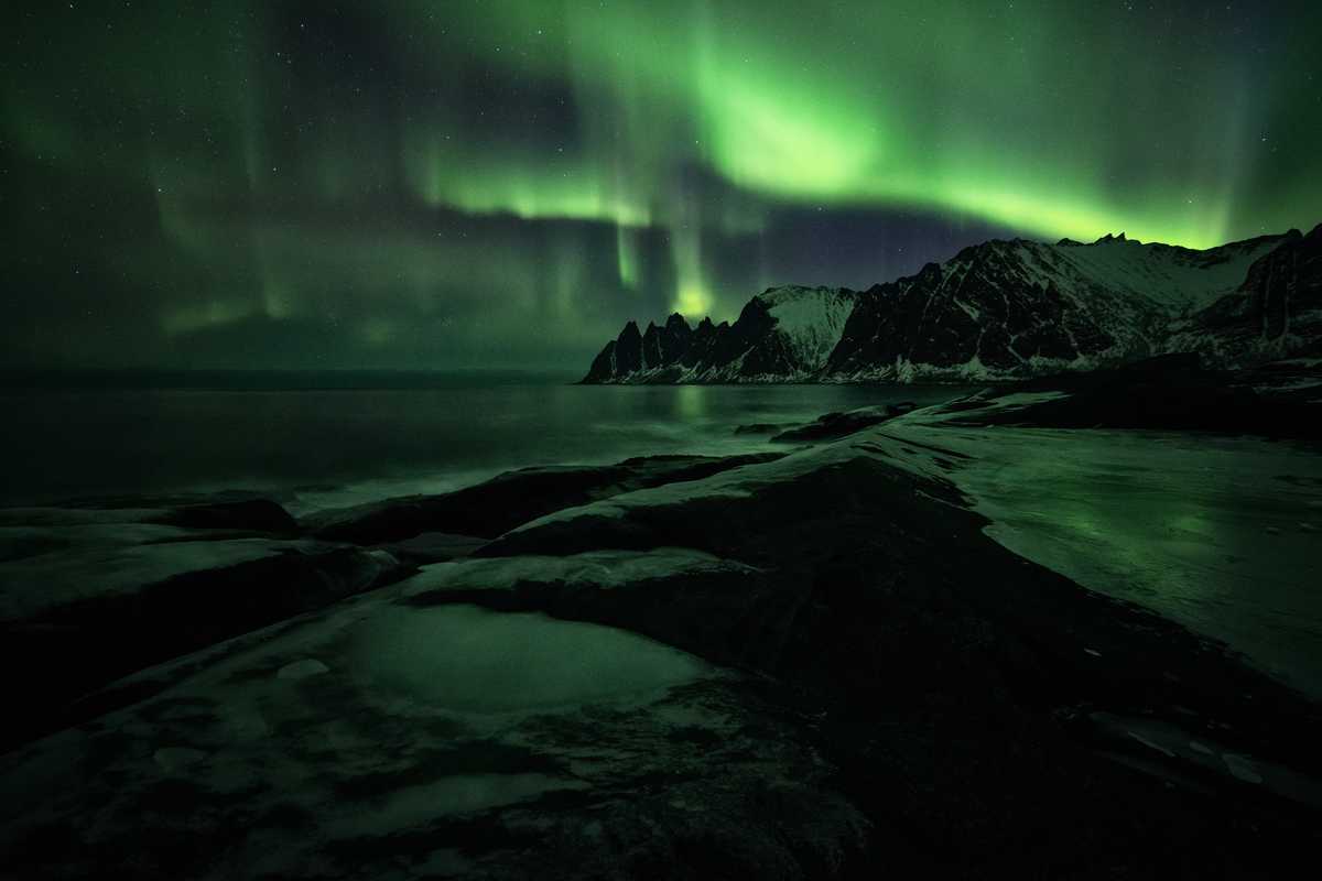 Aurores boréales en Norvège Senja