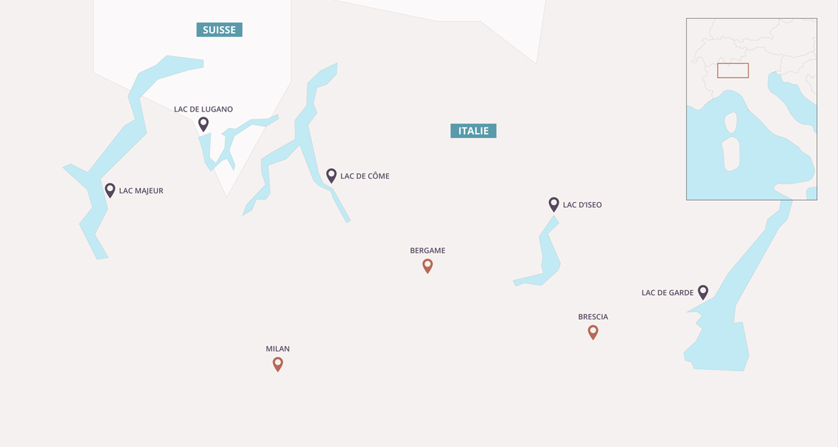 carte des lacs italiens