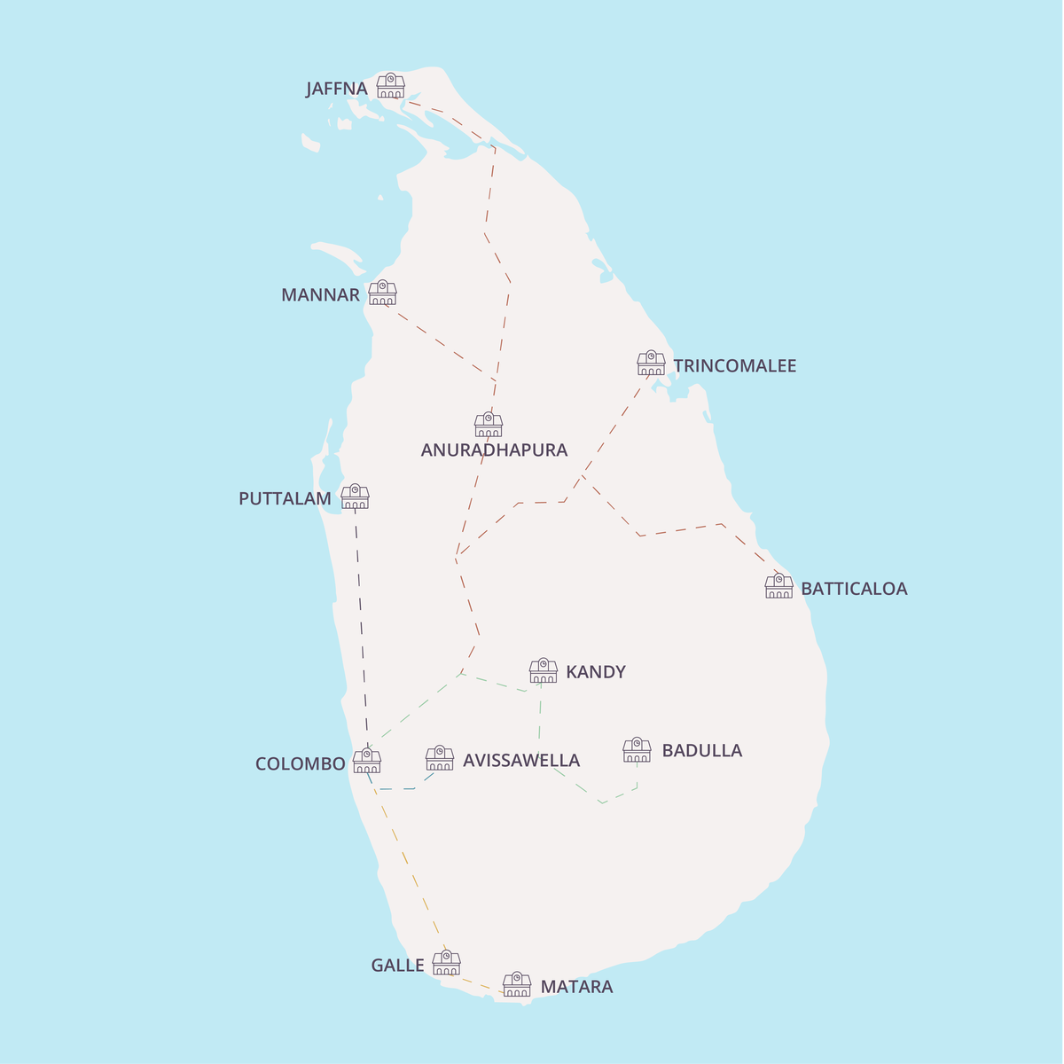 Carte train Ski Lanka