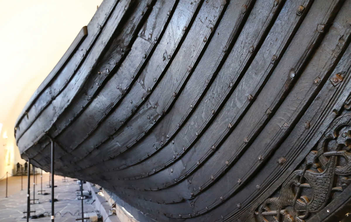 Coque de bateau dans le musée de la navigation viking à Oslo, Novège