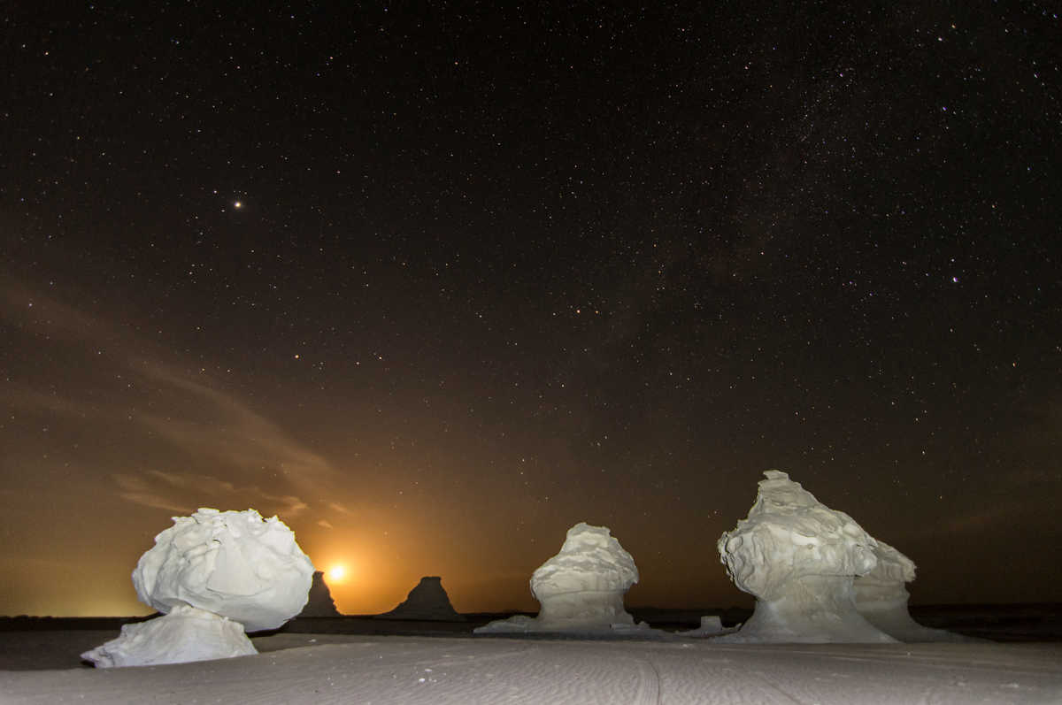 Désert blanc d'Egypte de nuit, Egypte