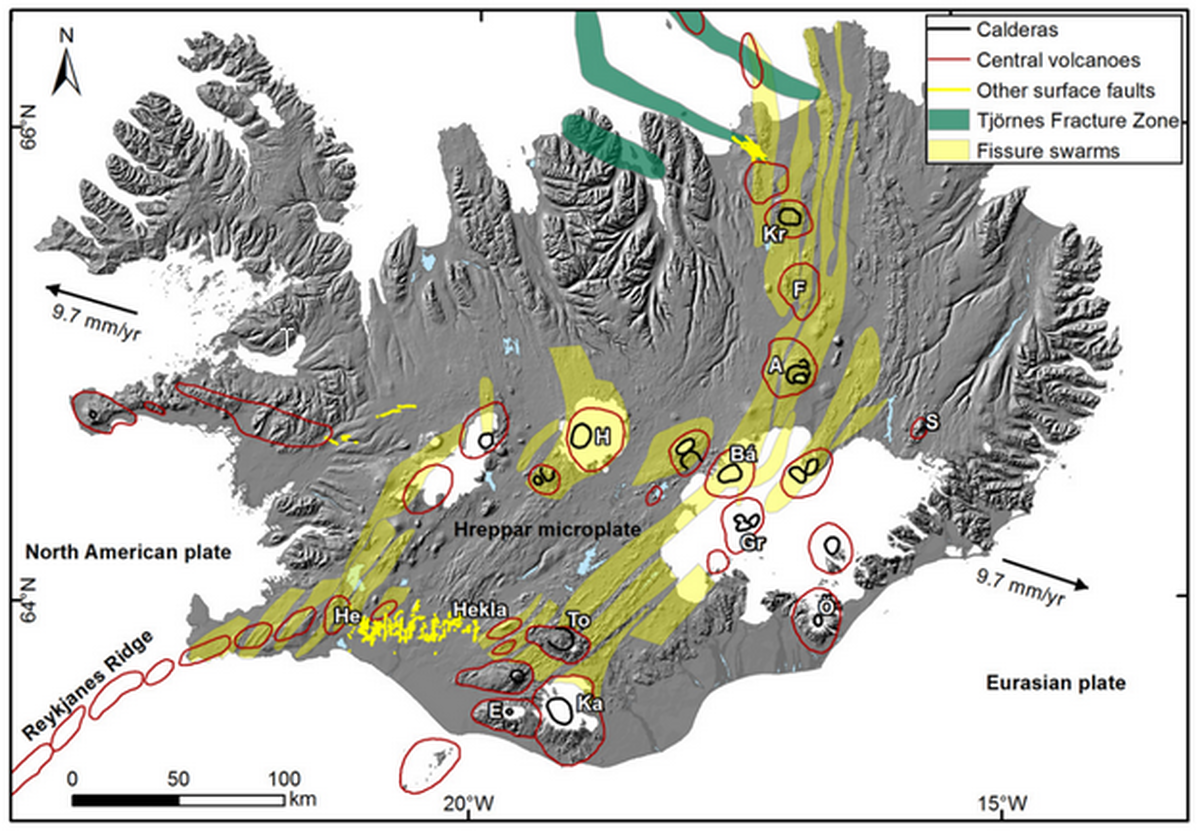 Emplacement des systèmes magmatiques d’Islande