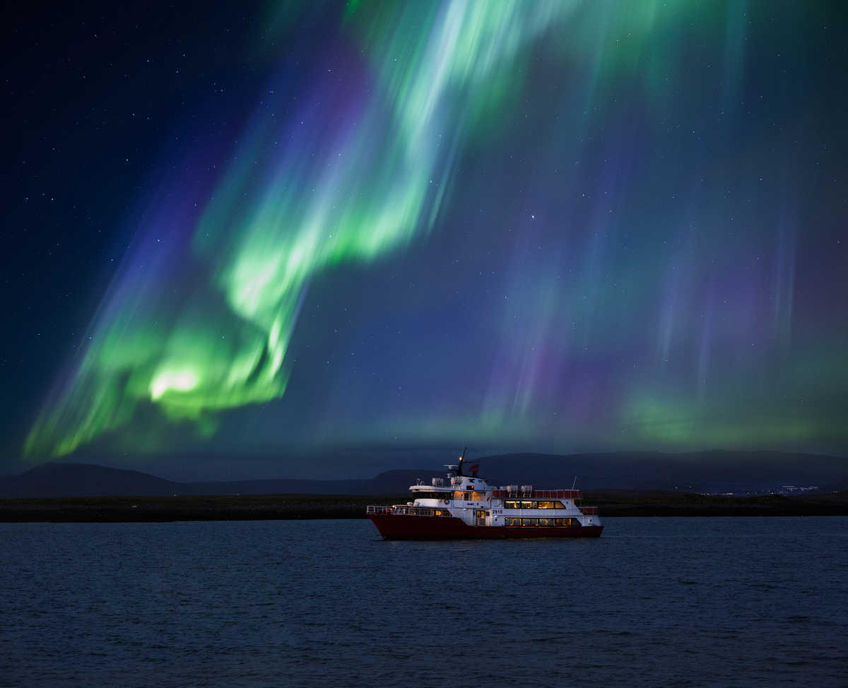 Excursion aurore boréale en mer depuis Reykjavik