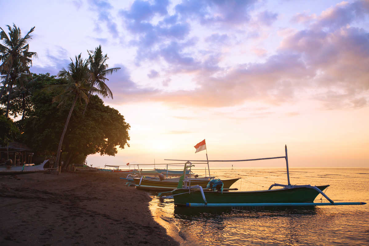 Lovina beach, plage de Bali, Indonésie