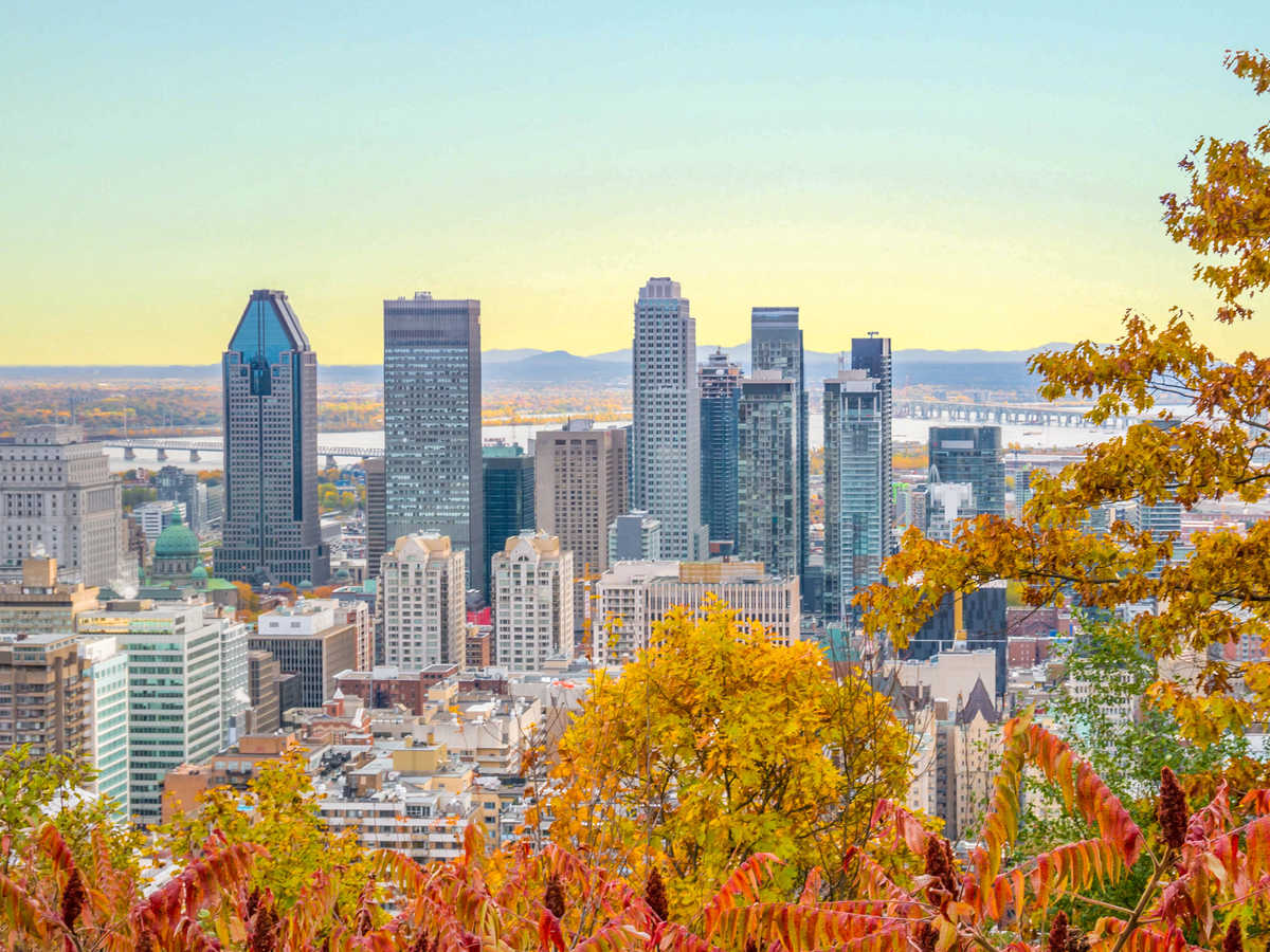 Vue sur Montréal depuis les belvédères du Mont-Royal,  Québec, Canada