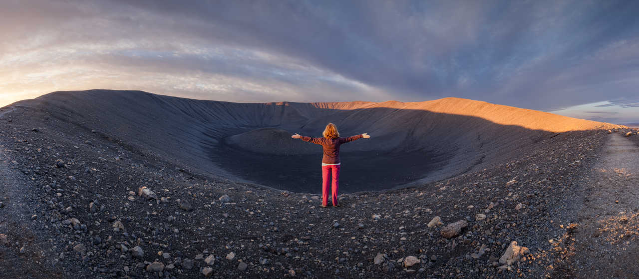 Au sommet du cratère de Myvatn en Islande