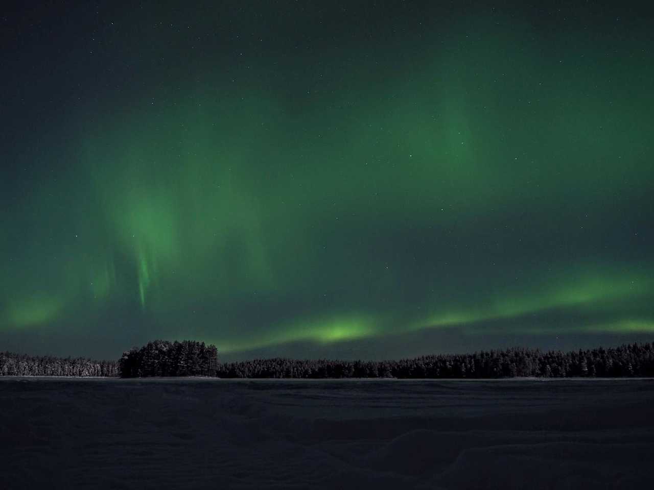 Aurores boréales en Laponie, Finlande