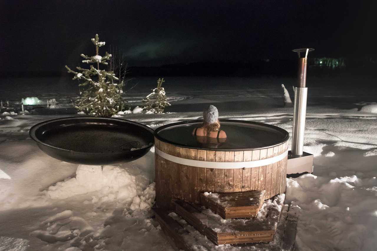Bain norvégien en hiver, Laponie